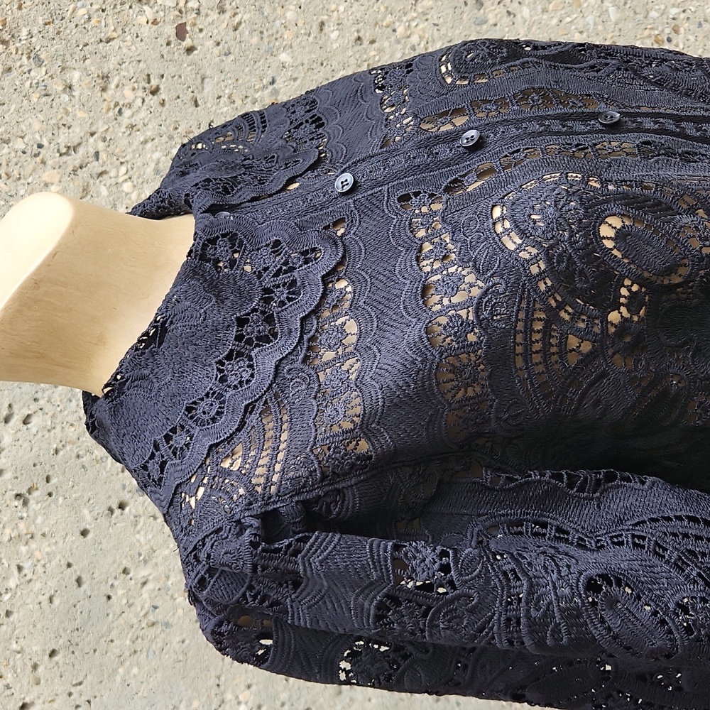 Joie black lace blouse - Picture 4 of 12